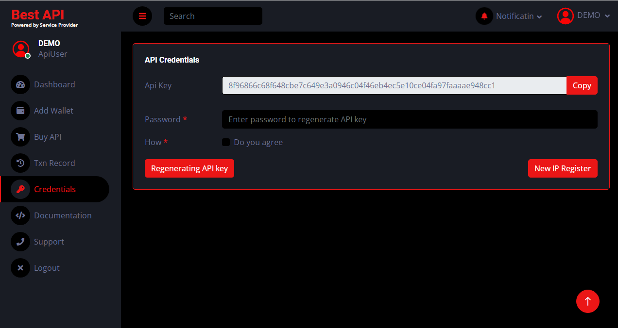 Verification API Admin Panel
